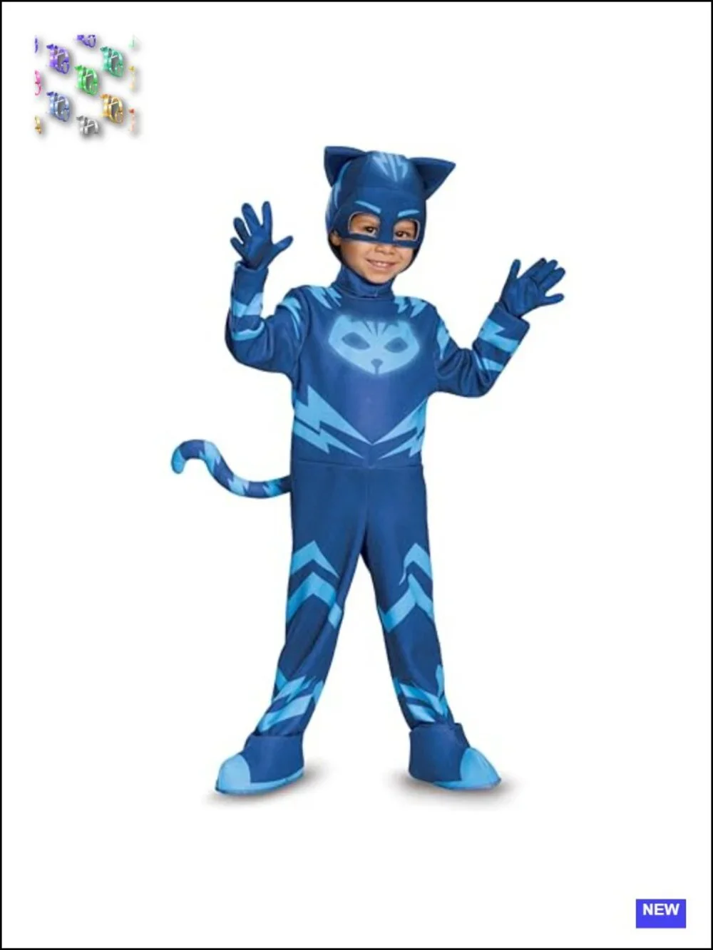 Catboy Costume Official PJ Masks Glow Jumpsuit and Mask Toddler 3T-4T